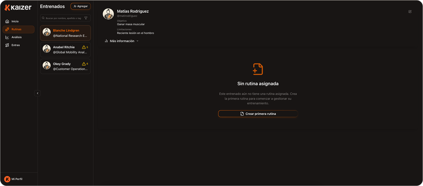 Kaizer trainers dashboard